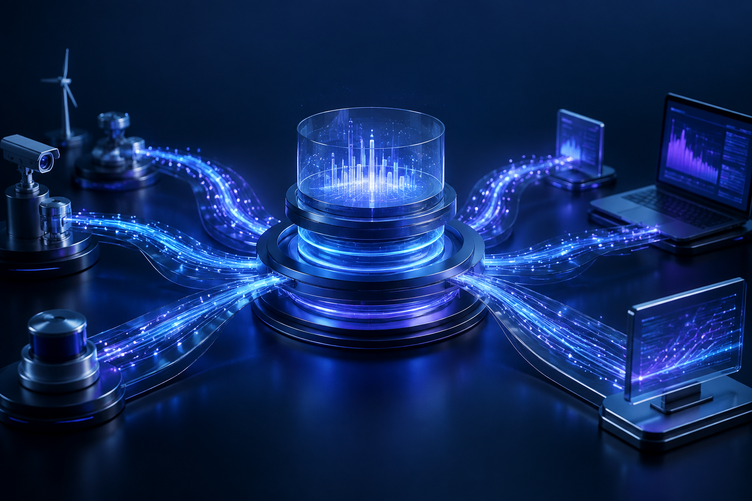 Real-Time Data Processing & Streaming concept illustration